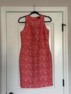 Ann Taylor Women's Coral & White Sleeveless Dress Size 6